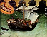 Gentile da Fabriano Quaratesi Altarpiece St. Nicholas saves a storm-tossed ship painting